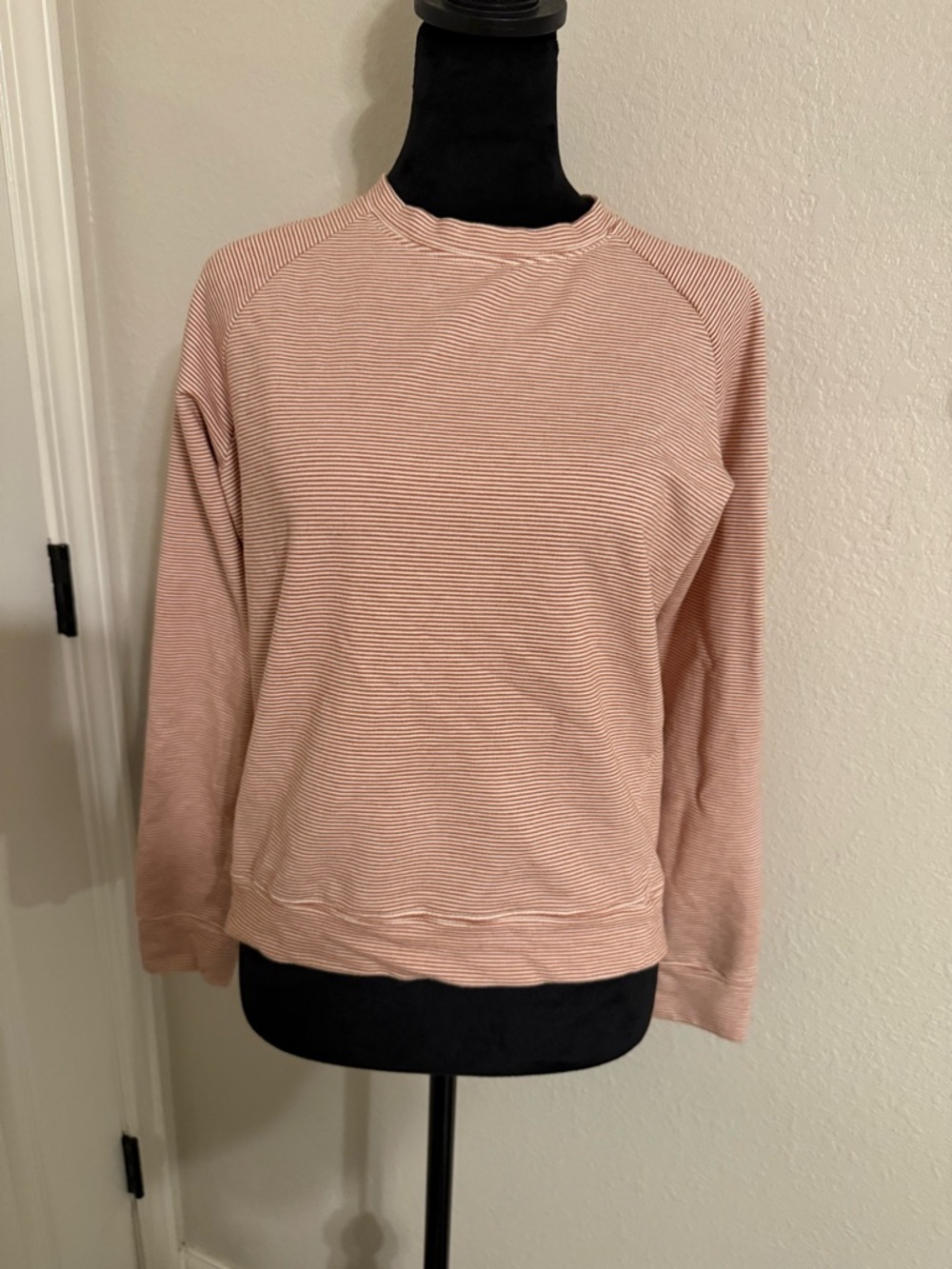 Thread & Supply Red and White Striped Long Sleeve Tee